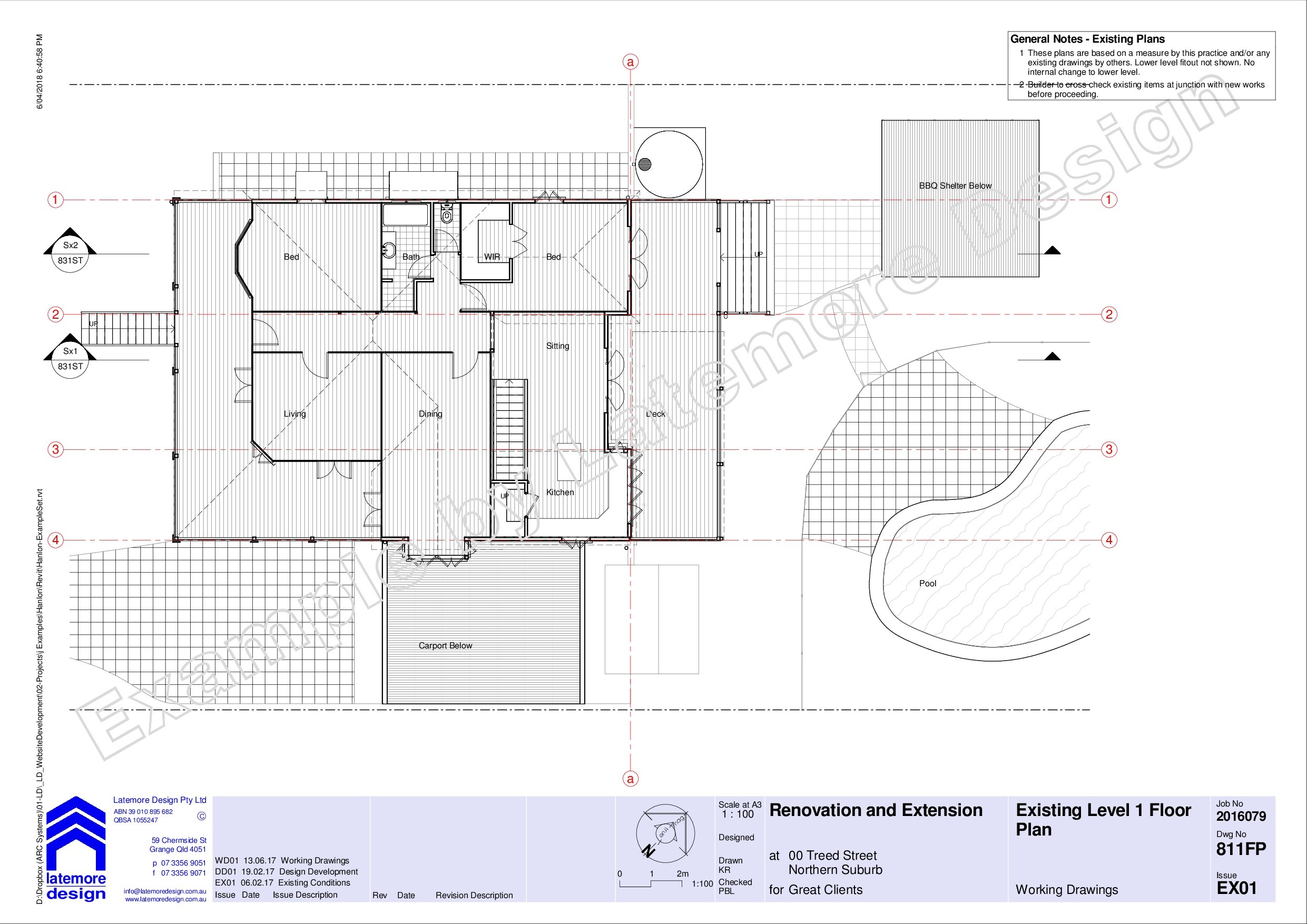 Latemore Design | Reno Extension 01 Example Working Drawings